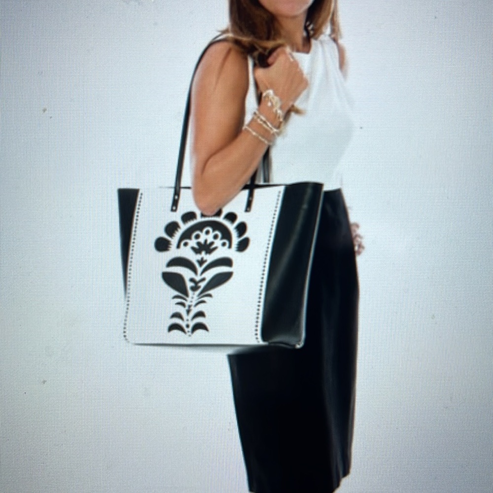 Vera Bradley Laser-Cut Tote Fanfare Faux Leather